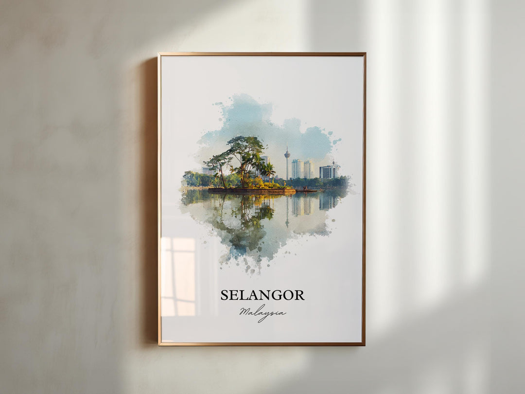 Selangor, Malaysia – Watercolor Art Print