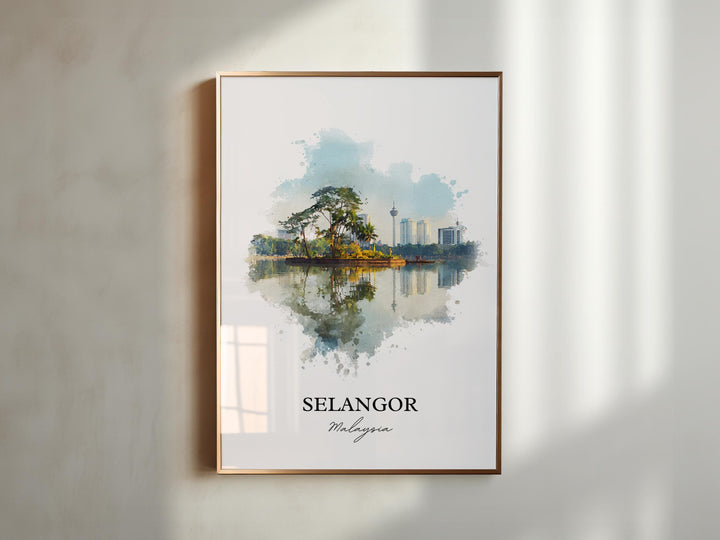 Selangor, Malaysia – Watercolor Art Print