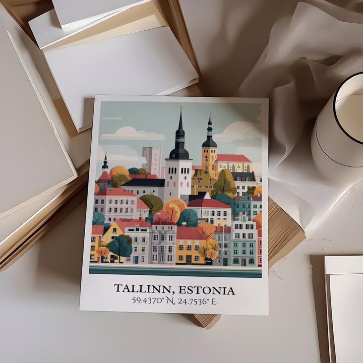 Tallinn Estonia Art, Tallinn Retro Travel Art, Tallinn Estonia Decor, Estonia Gift, Estonia Travel Art, Travel Prints, Housewarming Gift