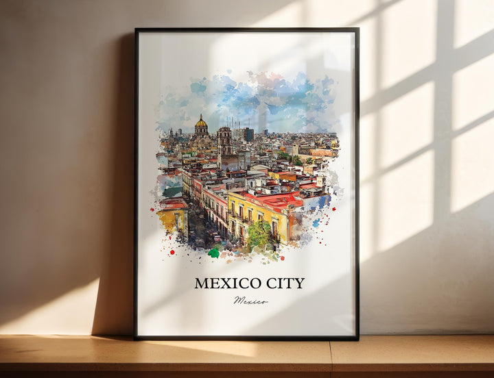 Mexico City Wall Art, Mexico Print, CDMX Watercolor Art, Mexico City Gift, Travel Print, Travel Poster, Housewarming Gift