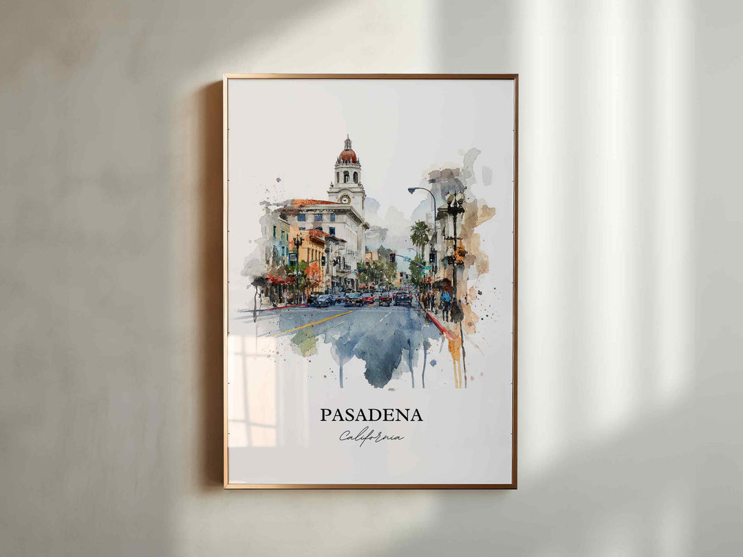 Pasadena, California Wall Art, Pasadena Print, Pasadena Watercolor Art, Pasadena California Gift, Travel Print, Travel Poster, Housewarming Gift
