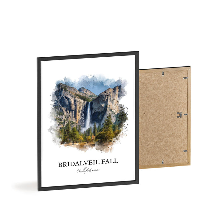 Bridalveil Fall Wall Art, Yosemite Print, Yosemite Watercolor Art, Bridalveil Fall Gift, Travel Print, Travel Poster, Housewarming Gift