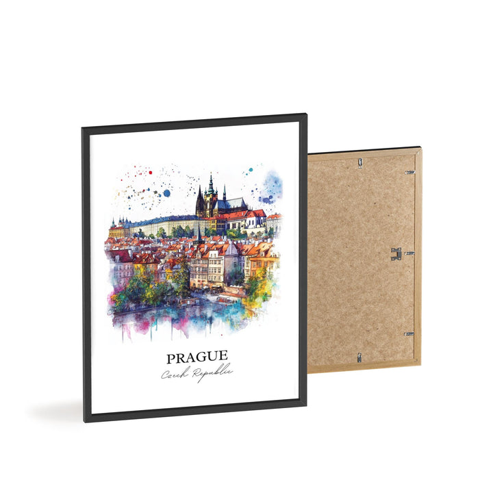 Prague Wall Art, Prague Skyline Print, Czech Republic Watercolor Art, Prague Gift, Travel Print, Travel Poster, Housewarming Gift