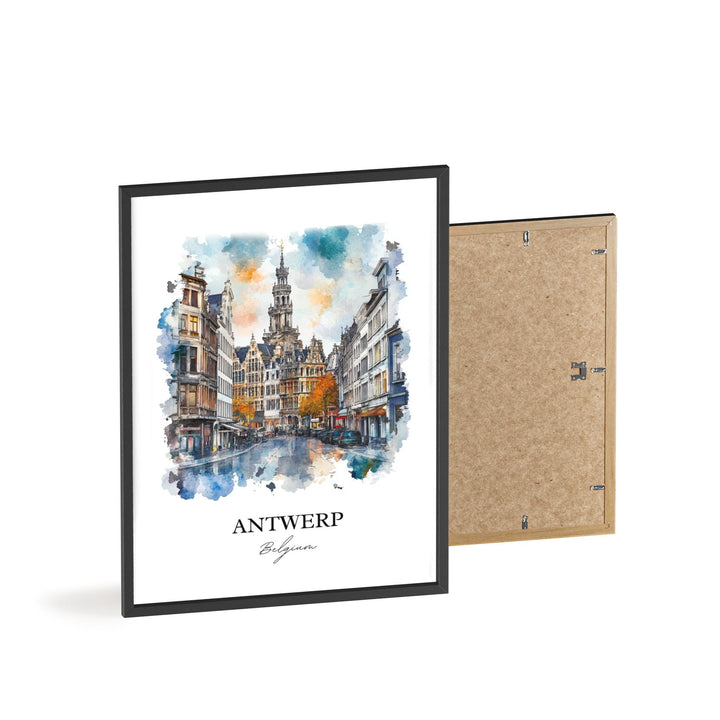 Antwerp Wall Art, Belgium Print, Belgium Watercolor Art, Antwerp Belgium Gift, Travel Print, Travel Poster, Housewarming Gift
