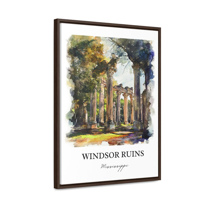 Windsor Ruins, Mississippi, USA – Watercolor Art Print