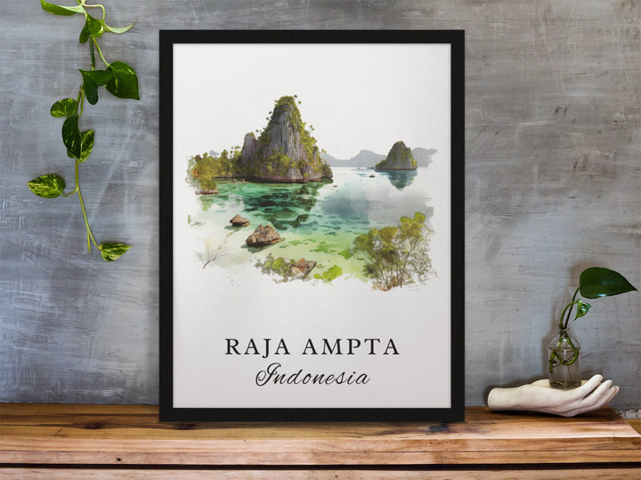 Raja Ampat wall art - Indonesia, Raja Ampat poster, Raja Ampat Wedding gift, West Papua, Custom Text, Indonesia Personalized Gift