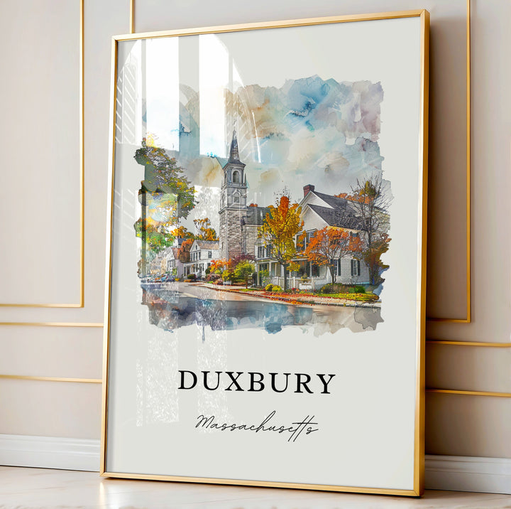 Duxbury MA Wall Art, Plymouth County Print, Duxbury Watercolor, Duxbury MA Gift,