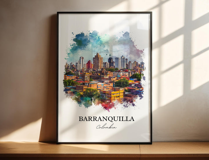 Barranquilla Wall Art, Colombia Print, Colombia Watercolor Art, Barranquilla Gift, Travel Print, Travel Poster, Housewarming Gift