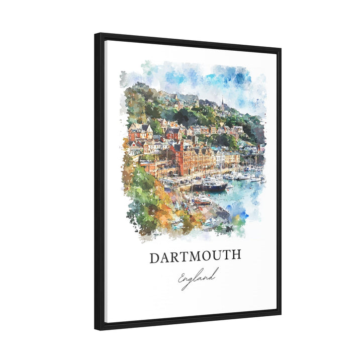 Dartmouth England Wall Art, Devon UK Print, Dartmouth Watercolor Art, Devon England Gift, Travel Print, Travel Poster, Housewarming Gift