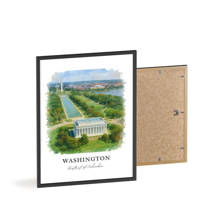 Washington DC Art, Washington Dc Lake Print, Washington DC Watercolor Art, DC Gift, National Mall Print, Travel Poster, Housewarming Gift