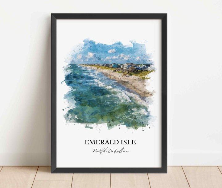 Emerald Isle, North Carolina – Watercolor Art Print