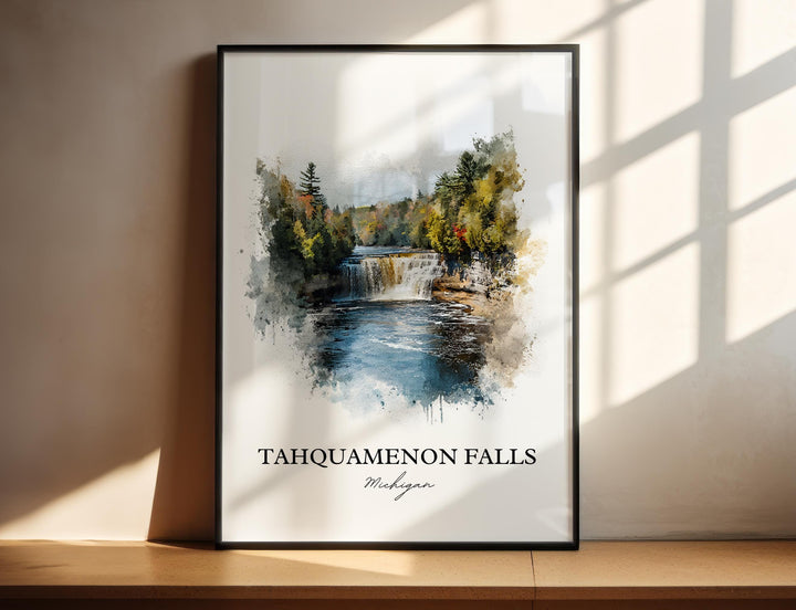 Tahquamenon Falls Wall Art, Paradise MI Print, Michigan Artwork, Tahquamenon Falls Gift, Travel Print, Travel Poster, Housewarming Gift