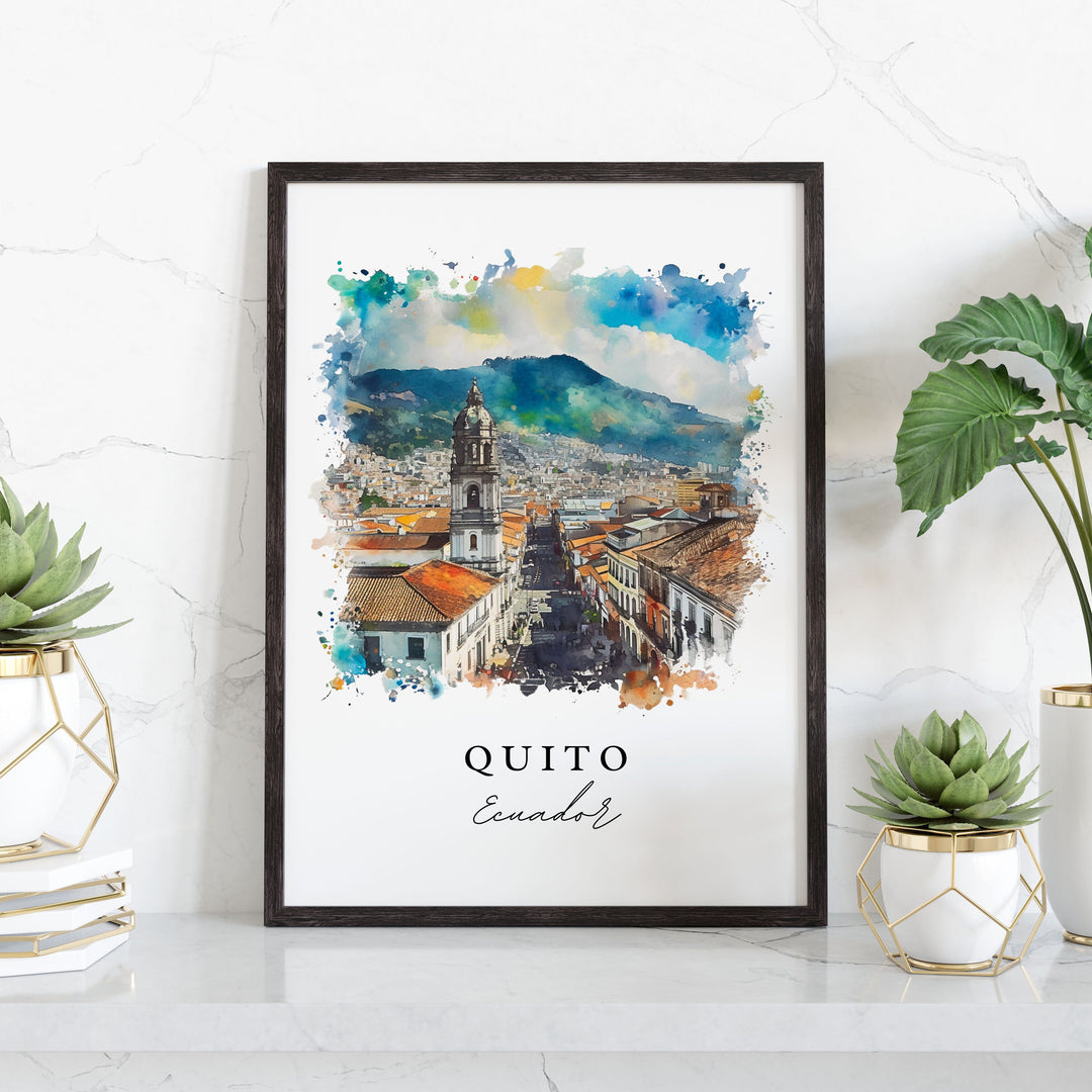 Quito Ecuador wall art - Ecuador, Quito print, Quito Wedding gift, Quito Birthday present, Custom Text, Perfect Gift