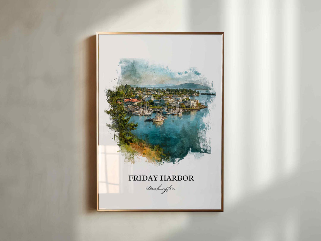 Friday Harbor, Washington – Watercolor Art Print