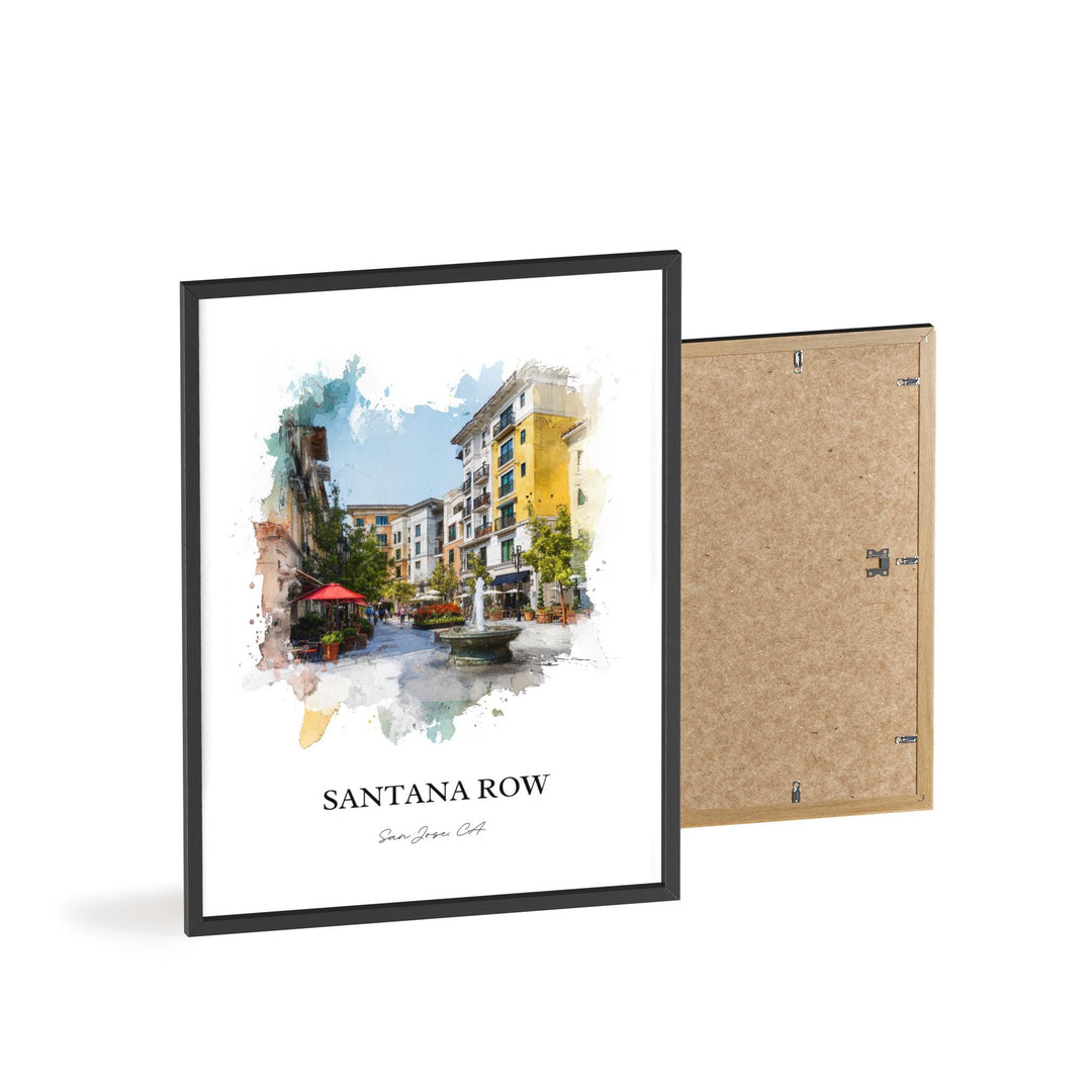 Santana Row, California – Watercolor Art Print