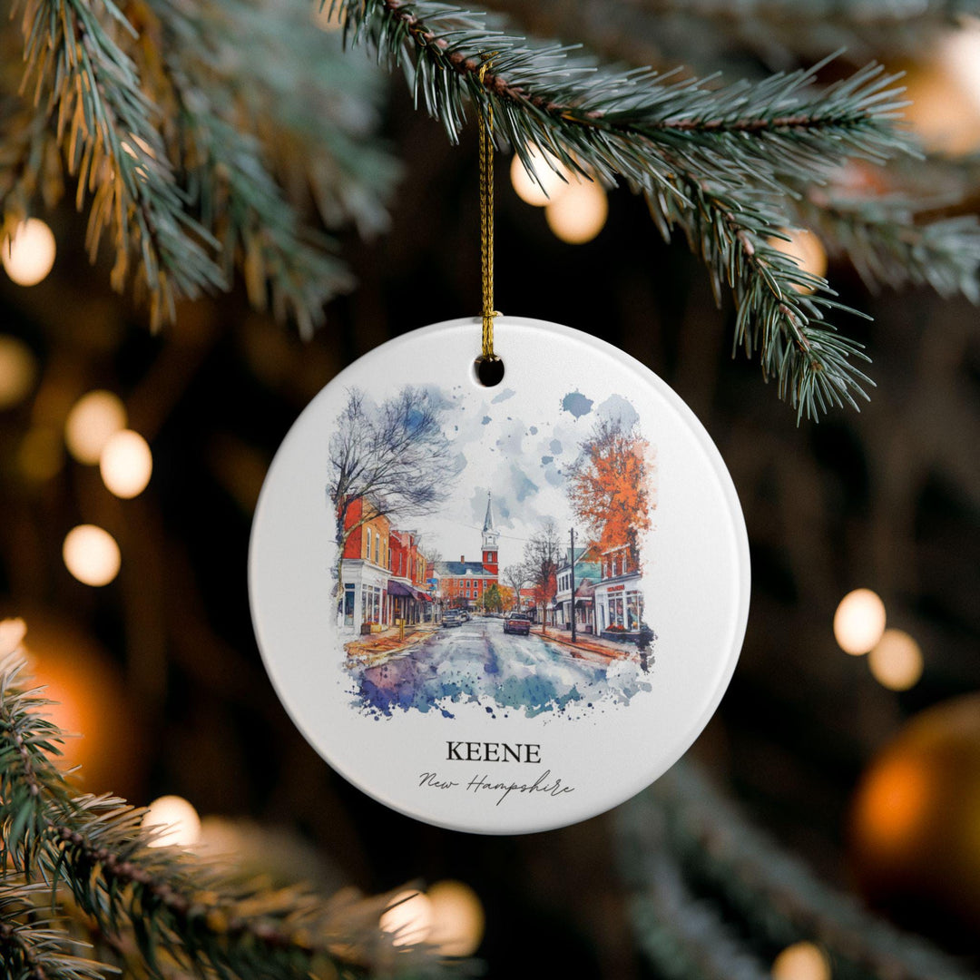 Keene NH Ornament: Unique Keene Souvenir, Keene NH Xmas Decor, and Authentic New Hampshire Gift