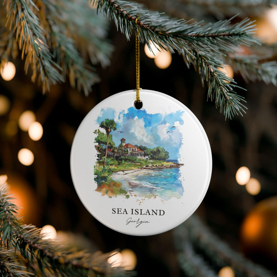 Sea Island Georgia Ornament: Unique Sea Island GA Souvenir, Georgia Xmas Decor, and Authentic Sea Island GA Gift