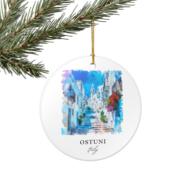 Ostuni Italy Ornament: Unique Ostuni Souvenir, Ostuni Xmas Decor, and Authentic Ostuni Italy Gift