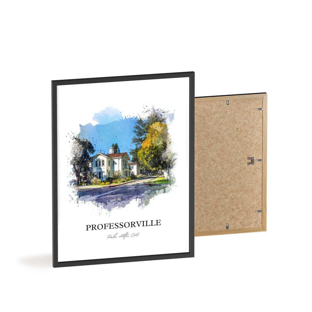 Professorville, California – Watercolor Art Print