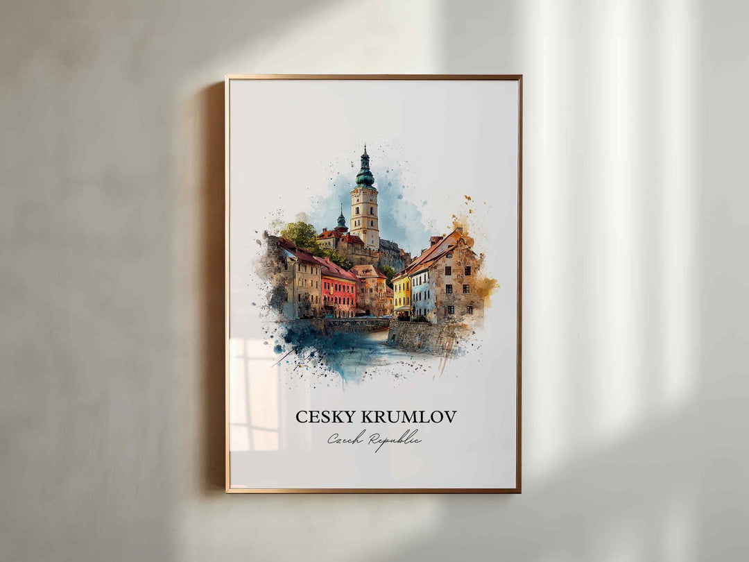 Cesky Krumlov, Czech Republic – Watercolor Art Print