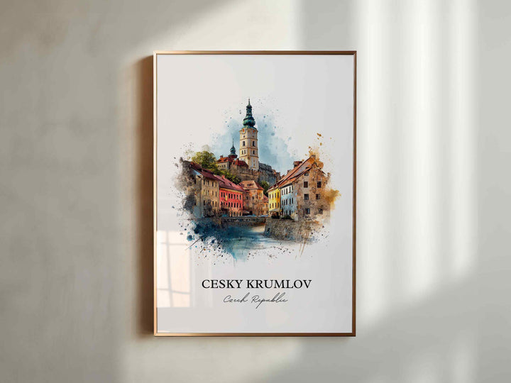 Cesky Krumlov, Czech Republic – Watercolor Art Print
