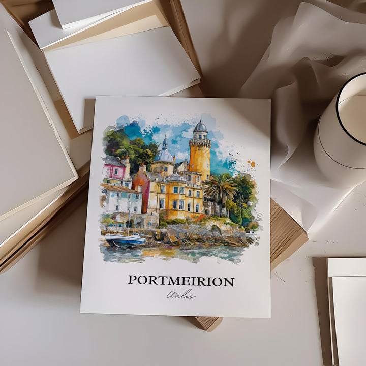 Portmeirion, North Wales – Watercolor Art Print