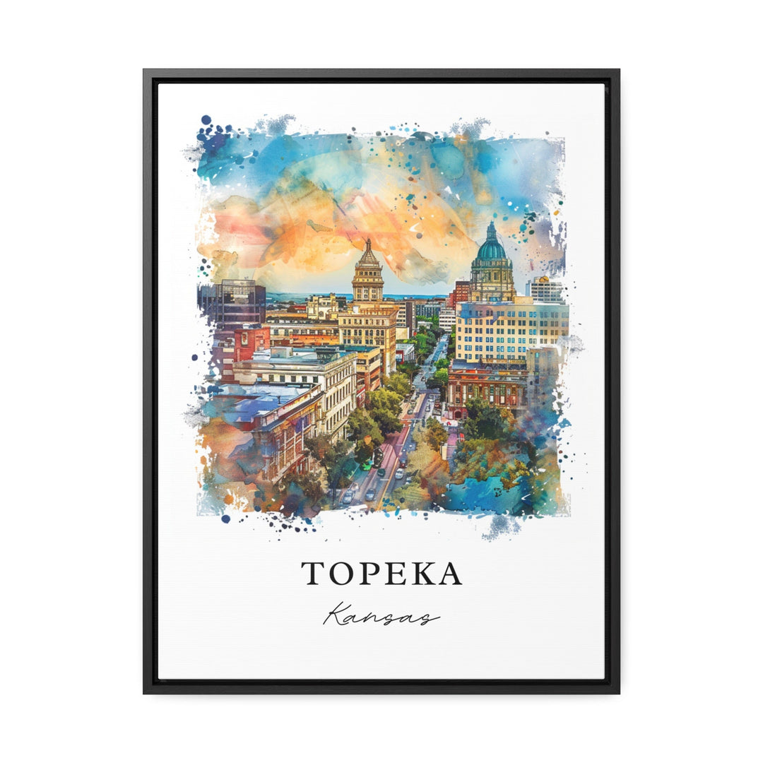 Topeka Kansas Wall Art, Topeka Print, Topeka KS Watercolor, Topeka Kansas Gift,