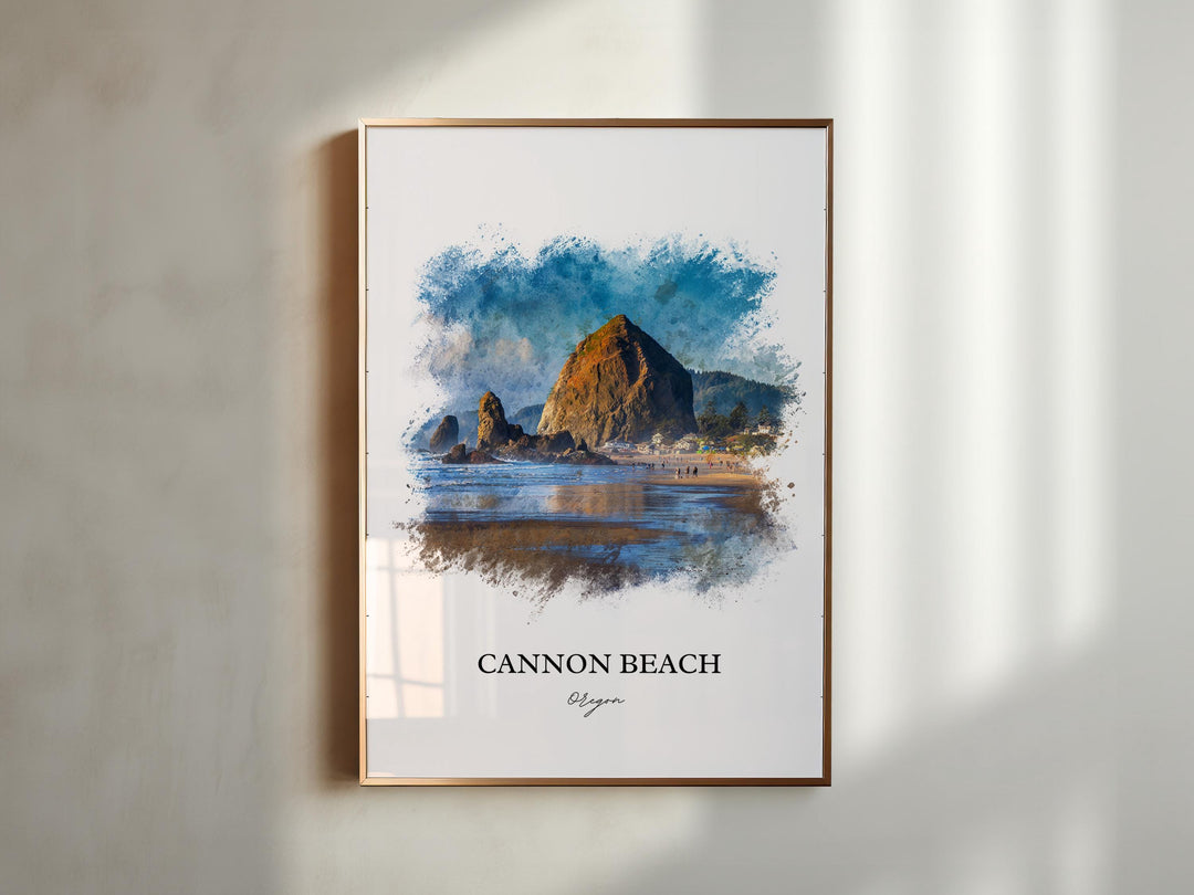 Cannon Beach, Oregon – Watercolor Art Print