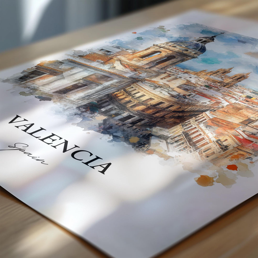 Valéncia Spain Art, Valencia Spain Print, Valéncia Spain Watercolor, Iberian Peninsula Gift, Travel Print, Travel Poster, Housewarming Gift