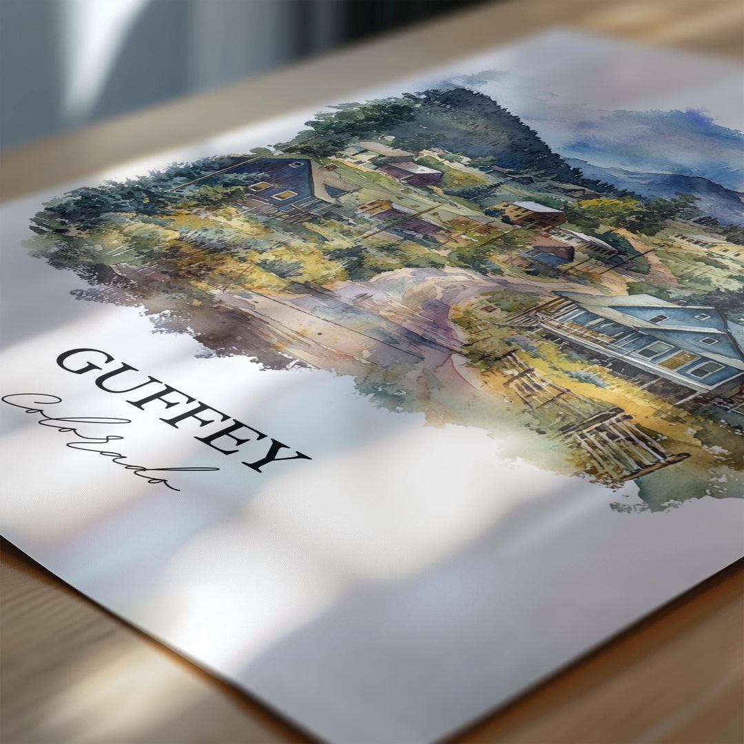 Guffey, Colorado, USA – Watercolor Art Print