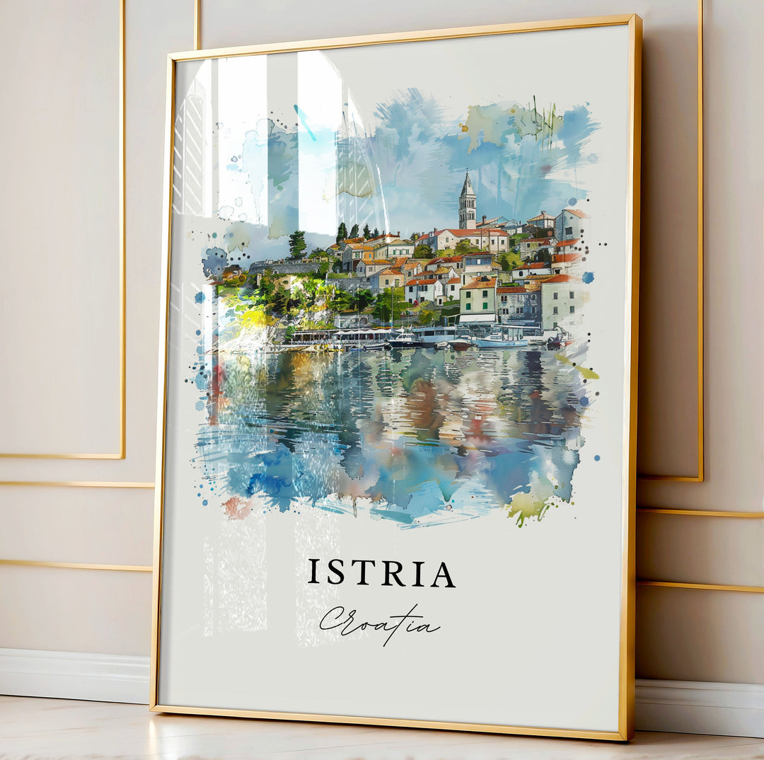 Istria Croatia Wall Art, Istria Print, Istria Croatia Watercolor, Gulf of Trieste Gift,