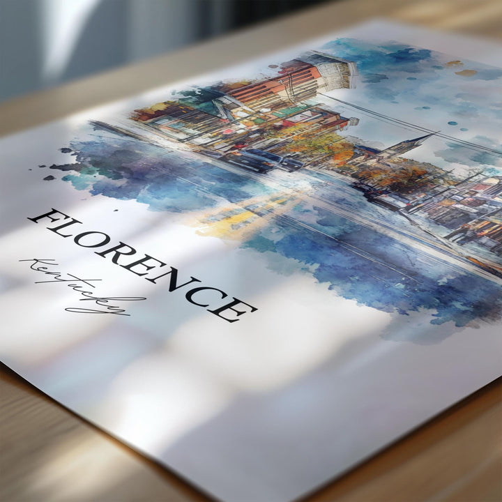 Florence, KY, Kentucky – Watercolor Art Print