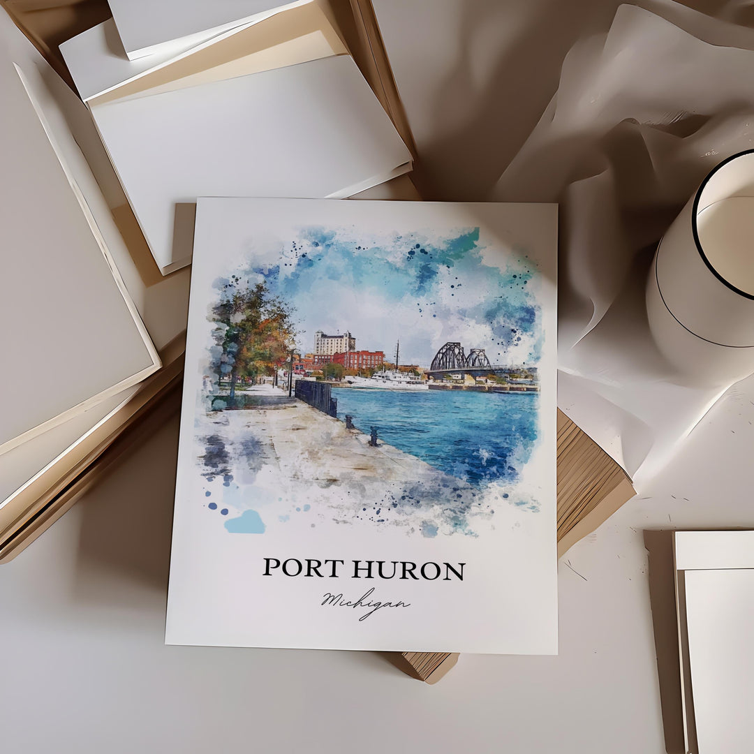 Port Huron, USA – Watercolor Art Print
