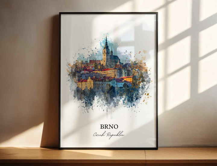 Brno, Czech Republic – Watercolor Art Print
