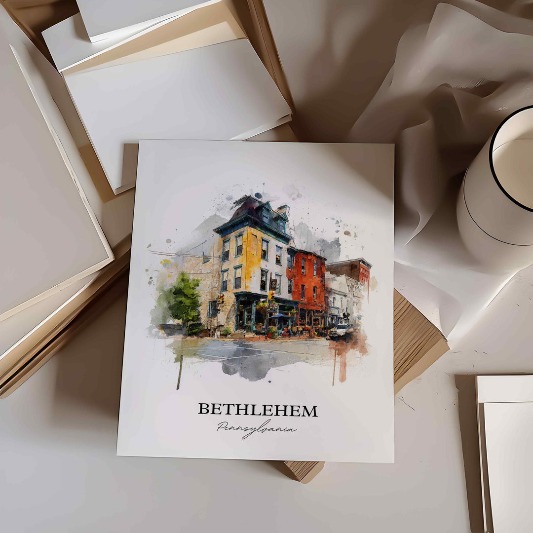 Bethlehem, Pennsylvania – Watercolor Art Print