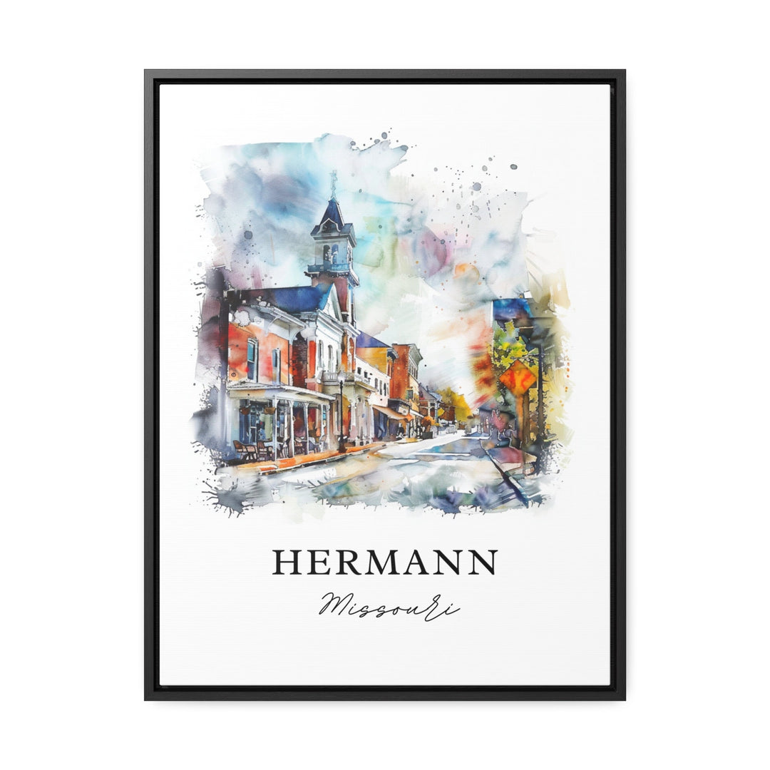 Hermann Missouri Art, Hermann Print, Hermann Watercolor, Hermann MO Gift,