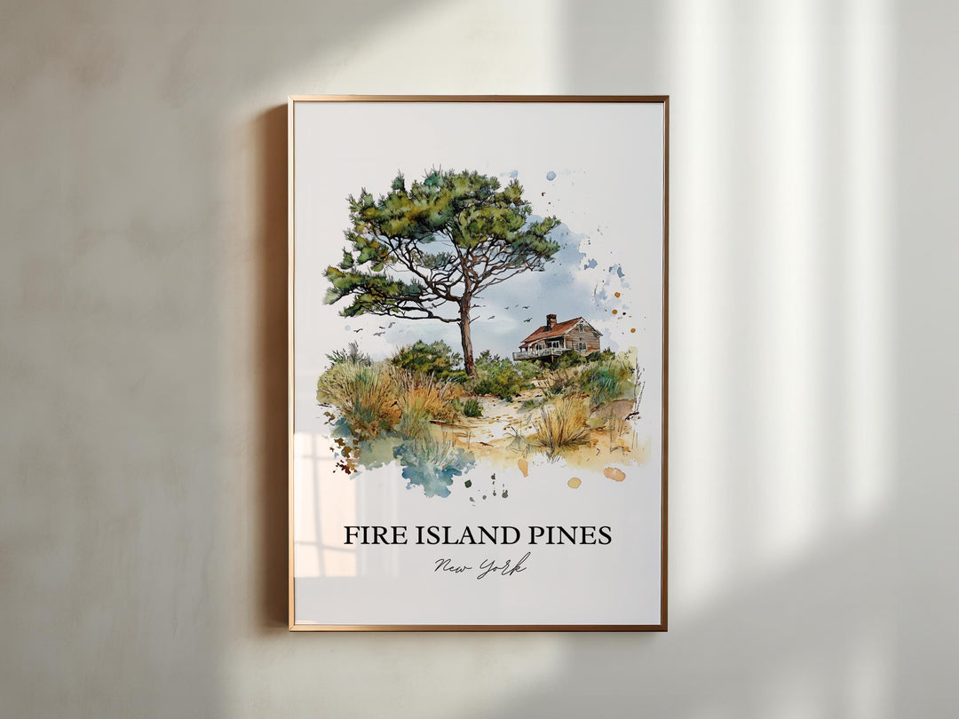 Fire Island NY Wall Art, Long Island Print, Fire Island Artwork, Fire Island Pines Gift, Travel Print, Travel Poster, Housewarming Gift