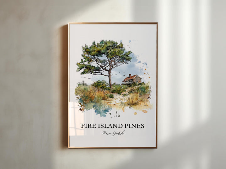 Fire Island NY Wall Art, Long Island Print, Fire Island Artwork, Fire Island Pines Gift, Travel Print, Travel Poster, Housewarming Gift