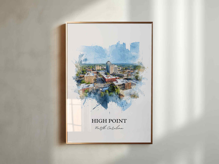 High Point, North Carolina – Watercolor Art Print