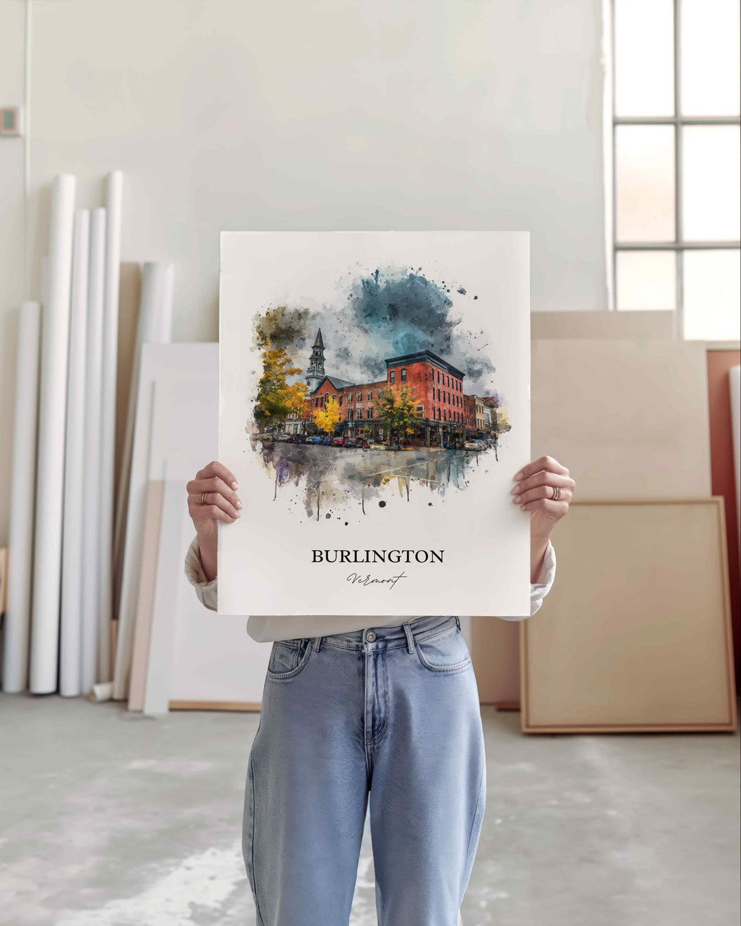 Burlington, Vermont – Watercolor Art Print