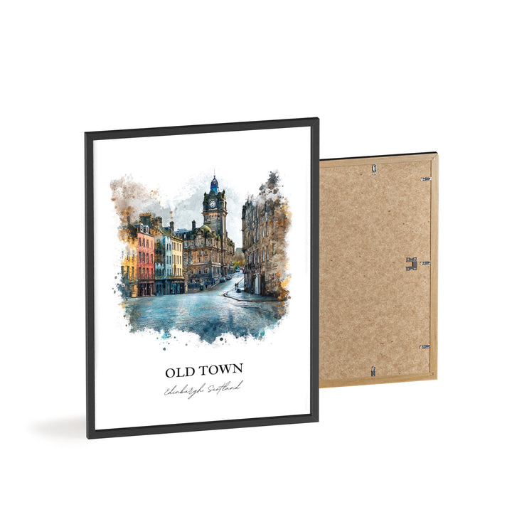 Edinburgh, Scotland – Watercolor Art Print of Old Town