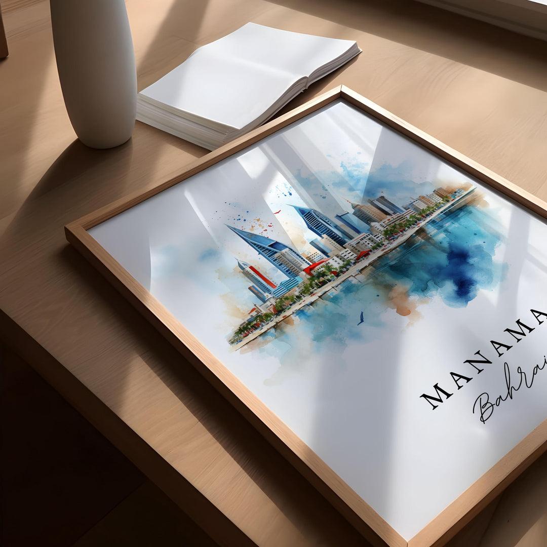 Manama Bahrain wall art - Bahrain, Manama poster, Manama Wedding gift, Birthday present, Custom Text, Personalized Gift