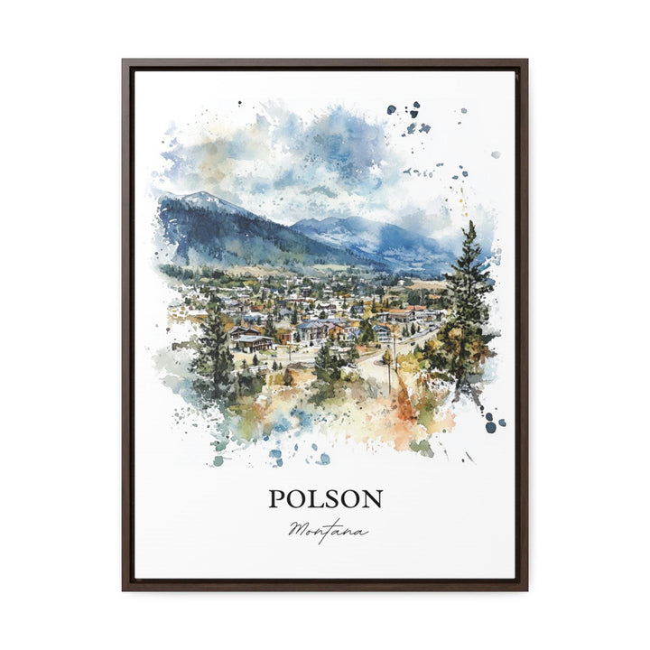 Polson Montana Wall Art, Flathead Lake Print, Montana Watercolor Art, Polson MT Gift, Travel Print, Travel Poster, Housewarming Gift