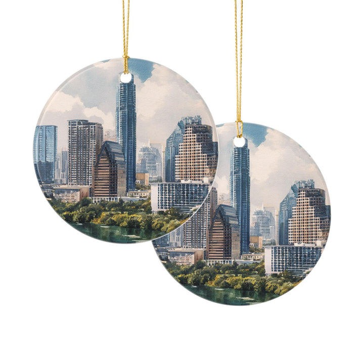 Austin TX Ornament: Unique Austin Texas Souvenir, Austin Texas Xmas Decor, and Authentic Austin Texas Skyline Gift