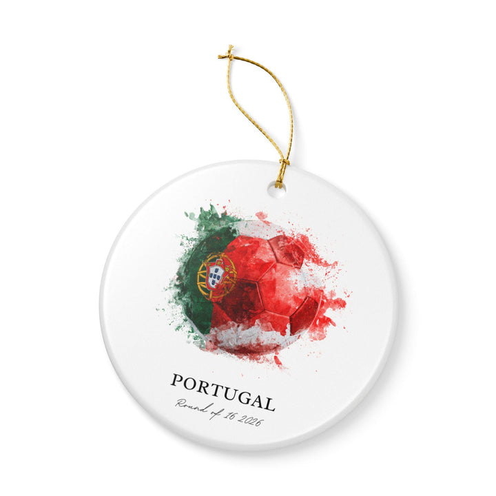 Portugal Soccer Ornament 2026 | Round of 16 Football Fan Keepsake, Portugal Christmas Ornament