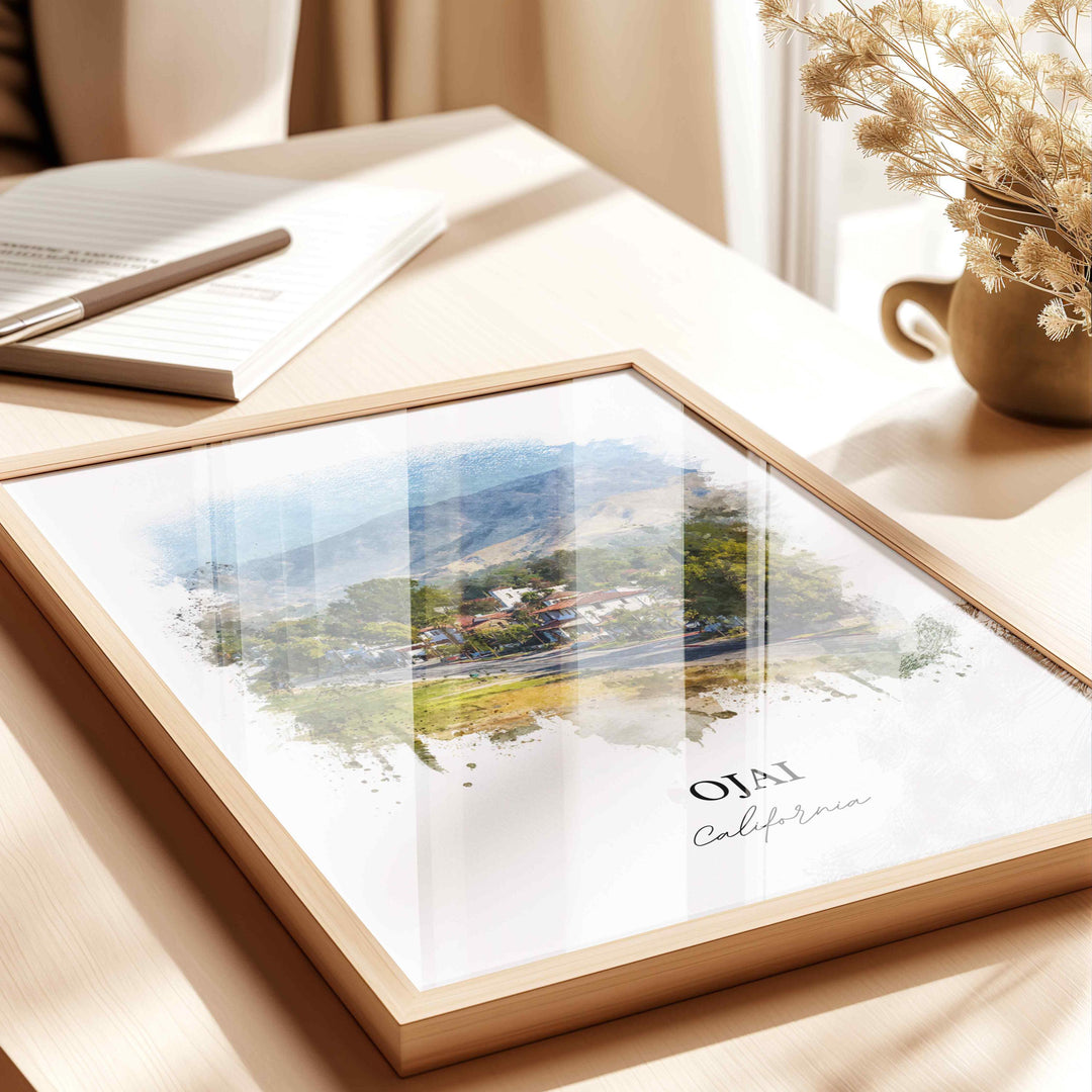 Ojai, California – Watercolor Art Print