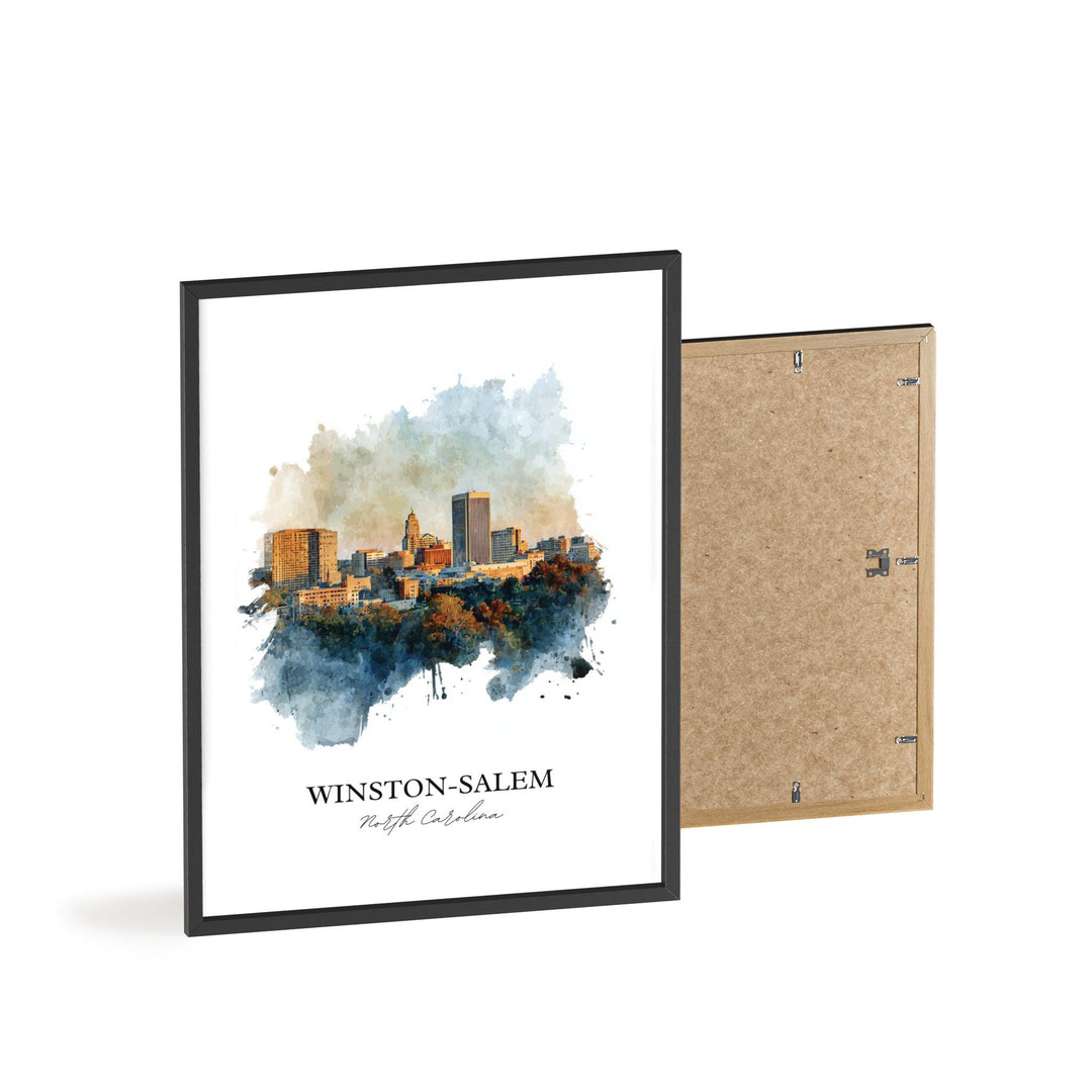 Winston-Salem, North Carolina – Watercolor Art Print
