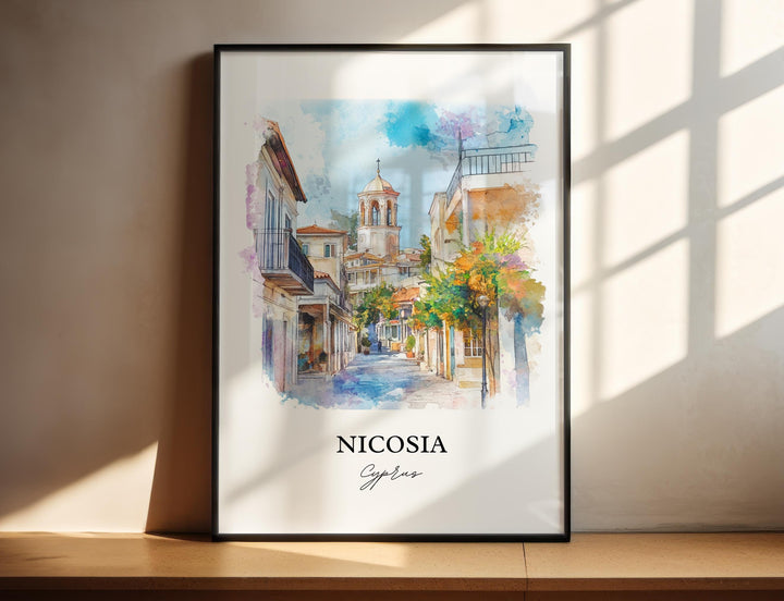 Nicosia Wall Art, Nicosia Cyprus Print, Cyprus Watercolor Art, Nicosia Cyprus Gift, Travel Print, Travel Poster, Housewarming Gift