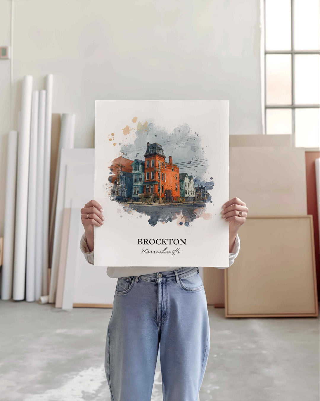 Brockton, Massachusetts – Watercolor Art Print