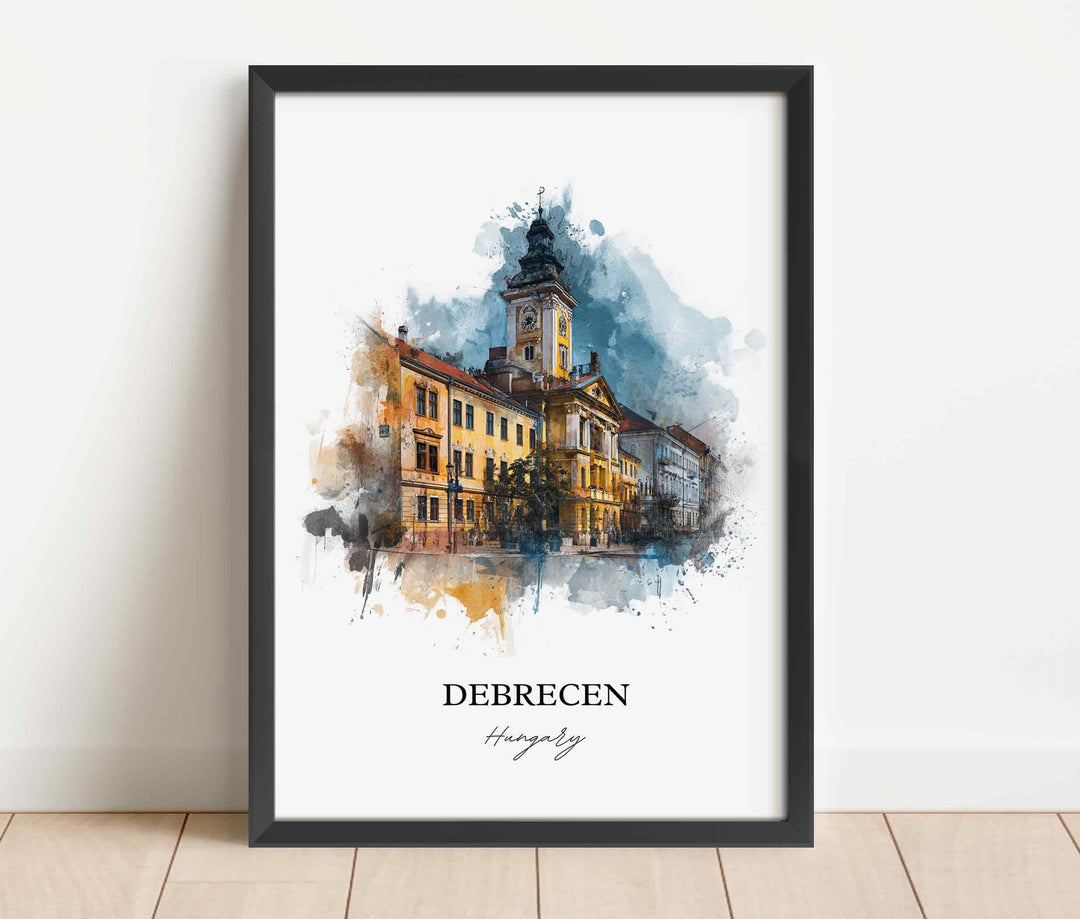 Debrecen, Hungary – Watercolor Art Print